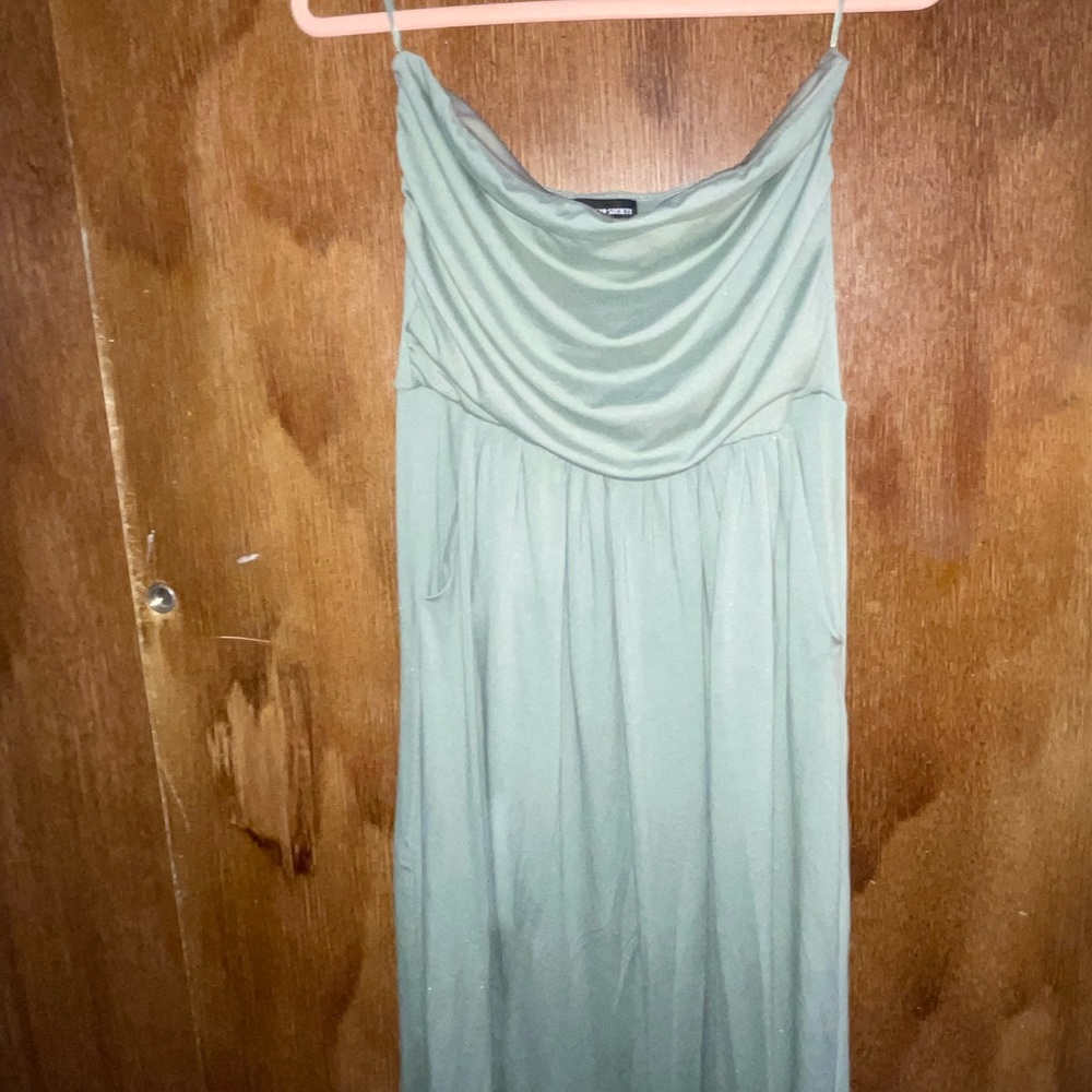 Maxi olive green dress